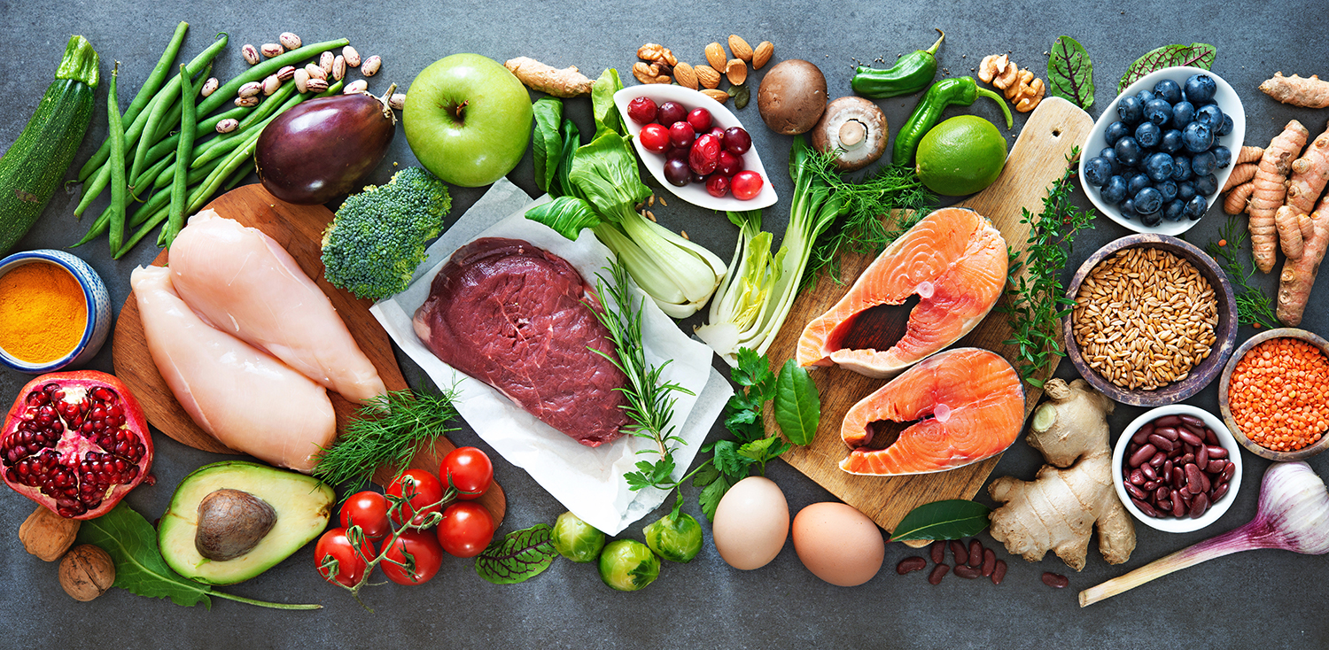Different kind of fresh food on a plate